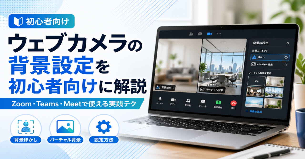 ウェブカメラの背景設定を初心者向けに解説｜Zoom・Teams・Meetで使える実践テク