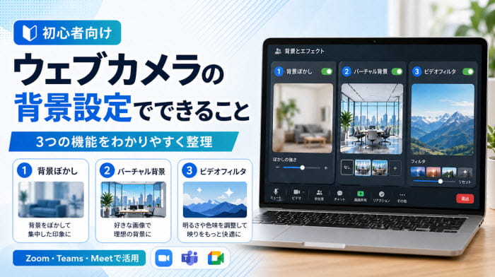 ウェブカメラの背景設定でできること