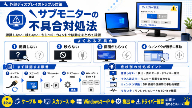 サブモニターの不具合対処法
