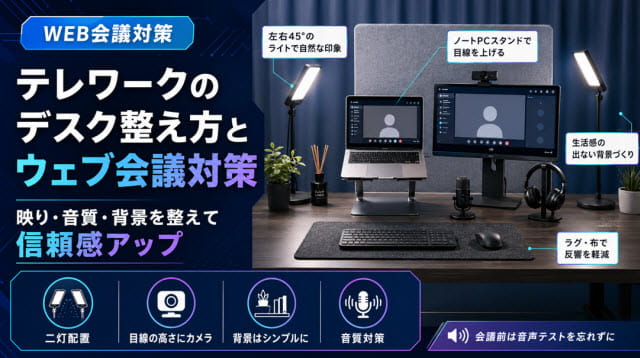テレワークのデスク整え方とウェブ会議対策