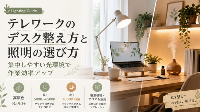 テレワークのデスク整え方と照明の選び方