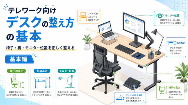 テレワーク向けデスクの整え方の基本