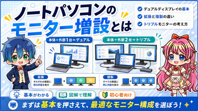 ノートパソコンのモニター増設とは