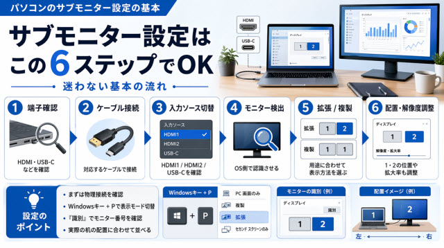 パソコンのサブモニター設定の基本