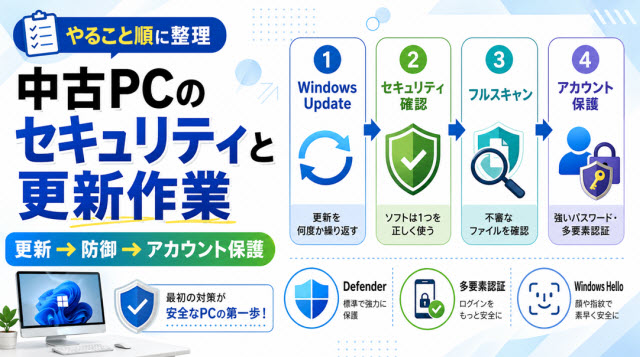 中古PCのセキュリティと更新作業