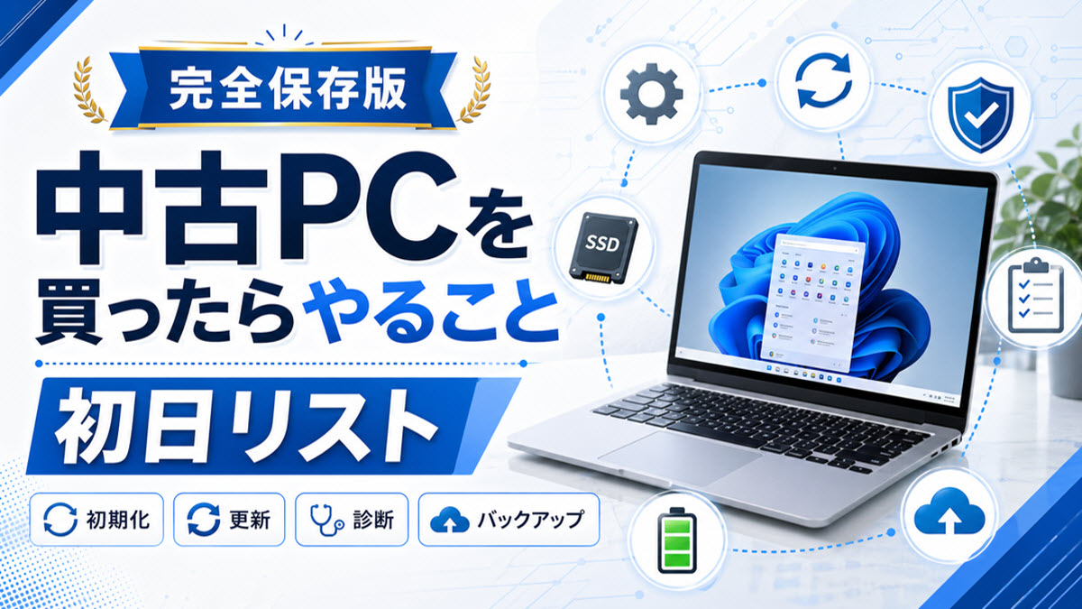 中古pcを買ったらやること初日リスト【完全保存版】