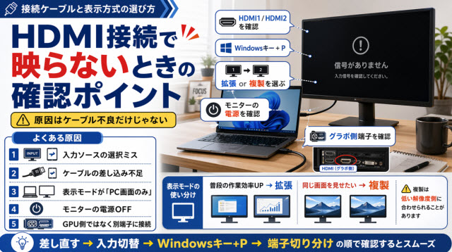接続ケーブルと表示方式の選び方