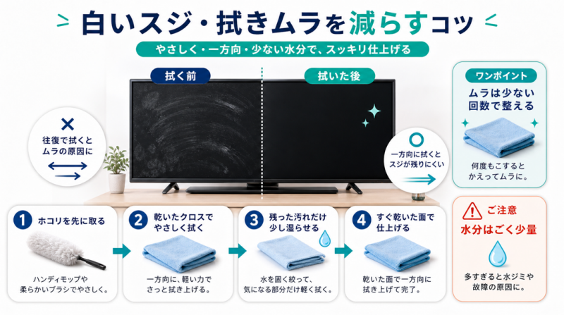 白いムラを出しにくかった拭き方