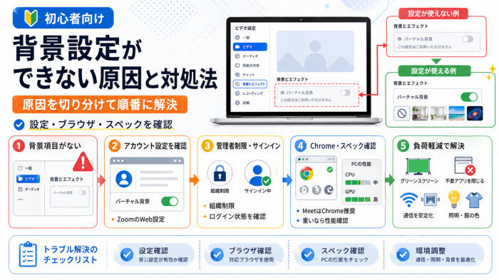背景設定ができない原因と対処法