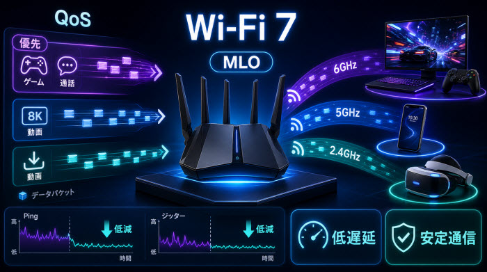 Wi-Fi 7でするワイヤレス機器の遅延対策