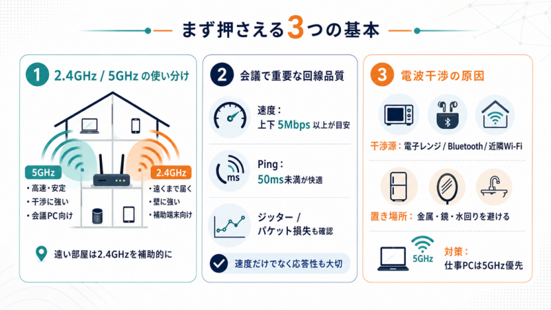 テレワークでWi-Fiを安定させる方法の基本