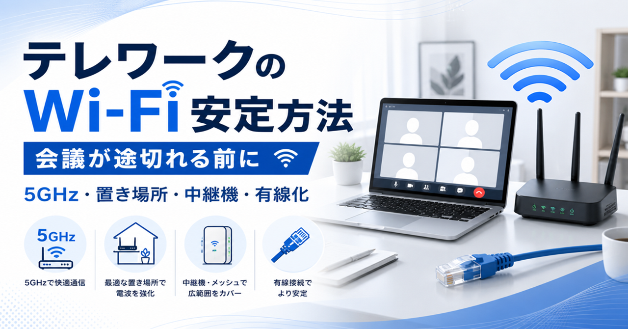 テレワークのWi-Fi安定方法を完全解説｜会議が途切れる前に
