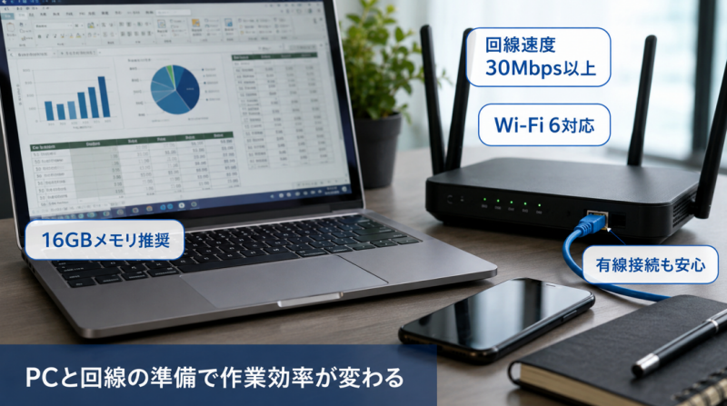 テレワーク始め方のPC・回線準備リスト