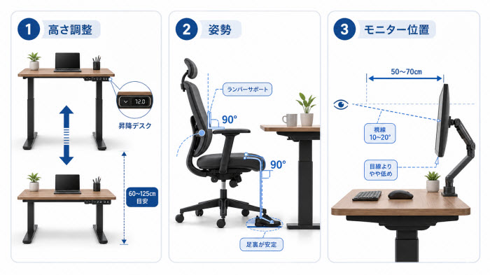 パソコンデスクを快適にするポイント