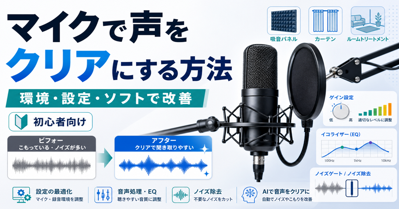 マイクで声をクリアにする方法を分かりやすく解説！