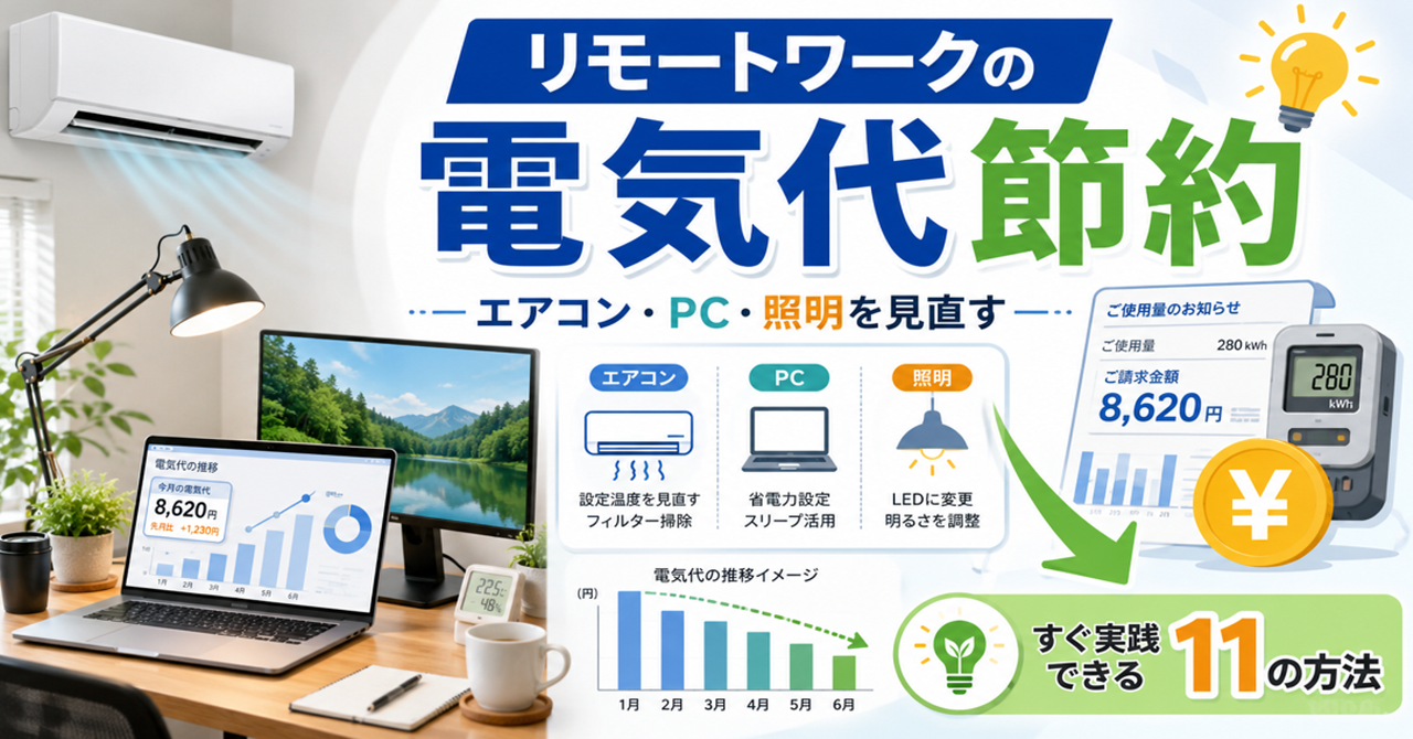 リモートワークの電気代節約｜すぐ実践できる11の方法