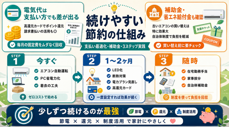 リモートワークの電気代節約を続けるための総合戦略