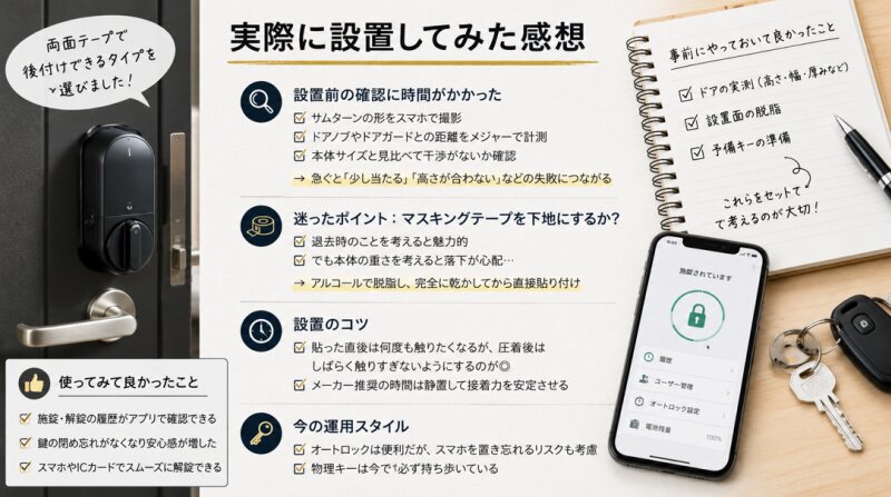 実際に設置した感想