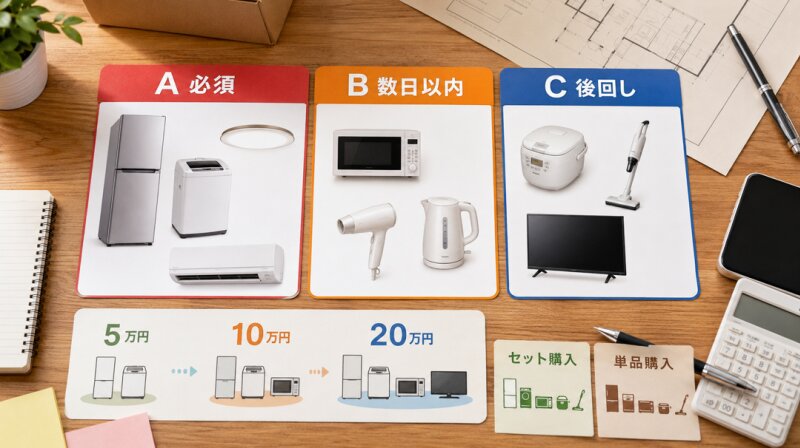 新生活家電の優先順位の考え方と分類