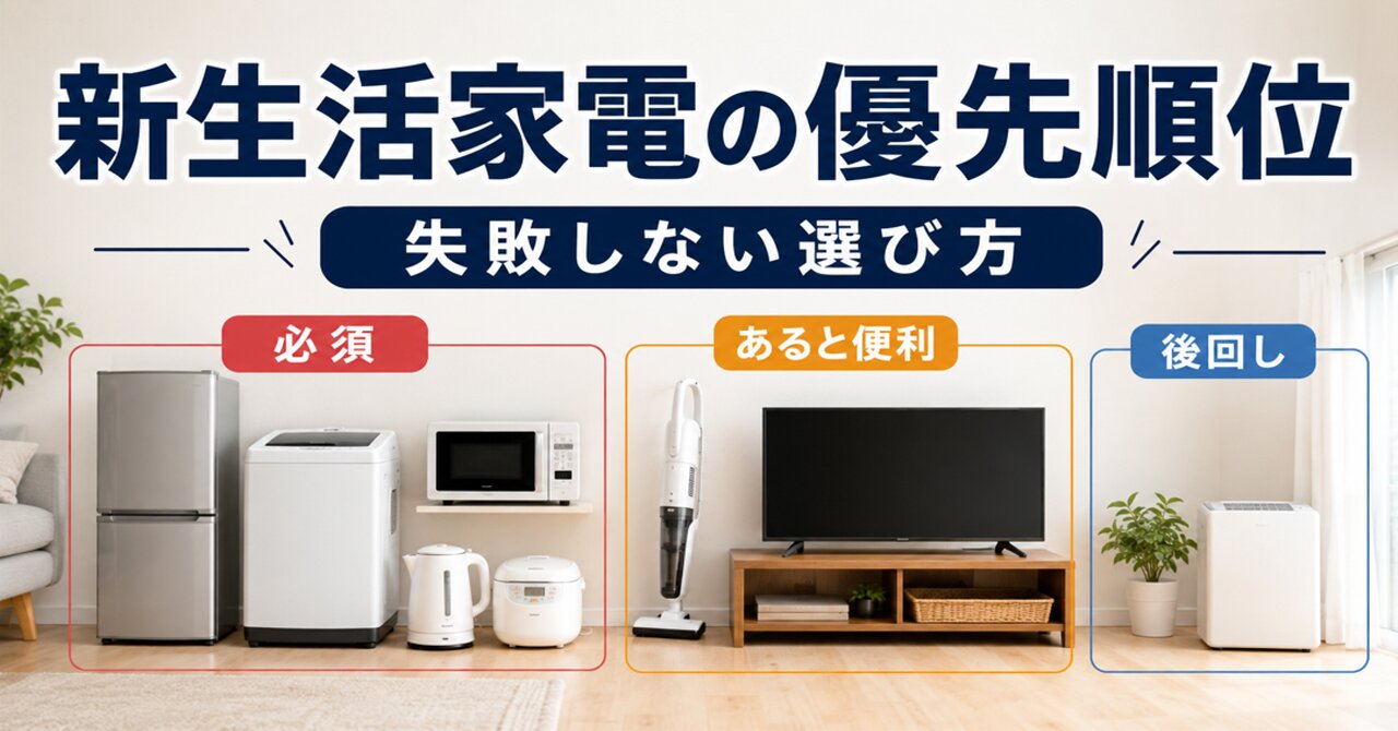 新生活家電の優先順位を徹底解説【失敗しない選び方】