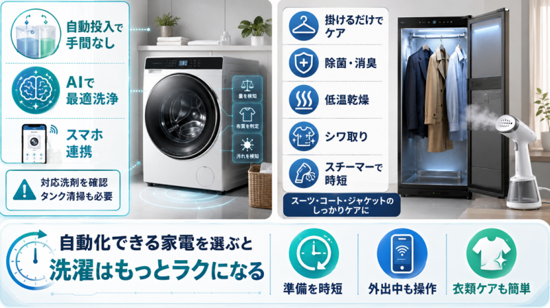 洗濯と乾燥の時短方法に役立つ家電
