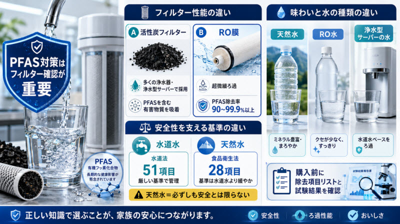 浄水器とウォーターサーバーを比較した水質安全性