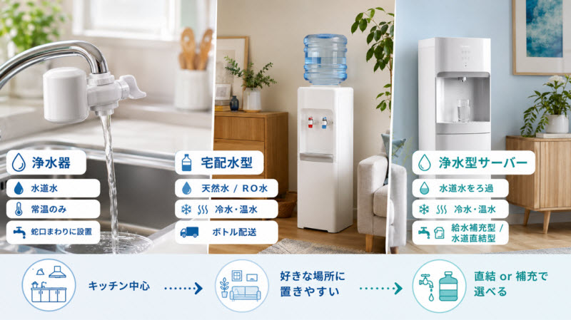 浄水器とウォーターサーバーを比較する前の基礎知識