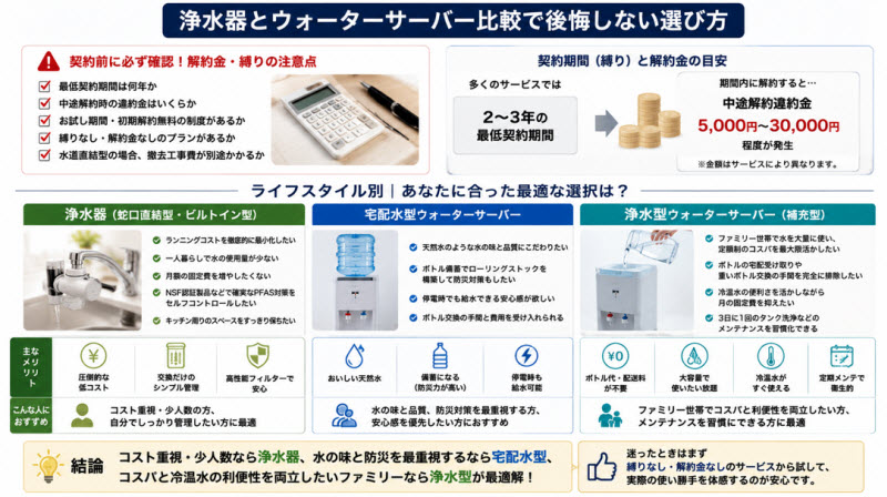 浄水器とウォーターサーバー比較で後悔しない選び方