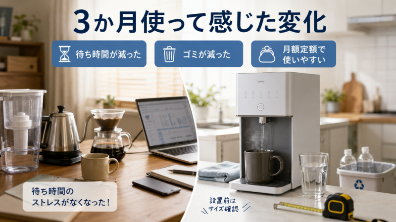 私が浄水型に切り替えて3か月で感じたこと