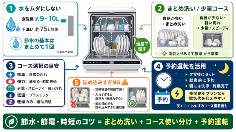 節水・節電・時短のポイント