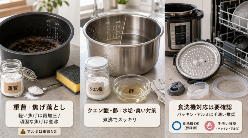 重曹・クエン酸を使った電気圧力鍋の掃除方法
