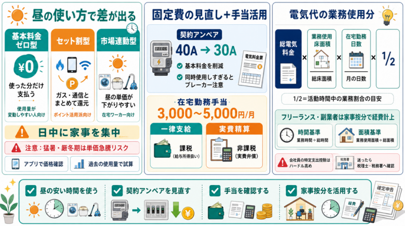 電力プランと手当でリモートワークの電気代を節約