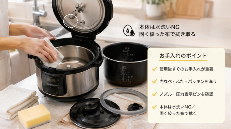 使用後すぐに行う本体の基本的なお手入れ