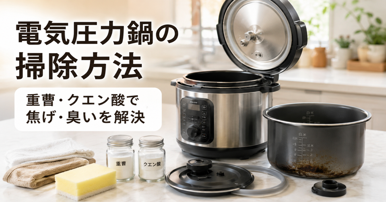 電気圧力鍋の掃除方法｜重曹・クエン酸で焦げと臭いを解決