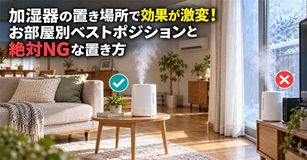 加湿器の置き場所で効果が激変!お部屋別ベストポジションと絶対NGな置き方